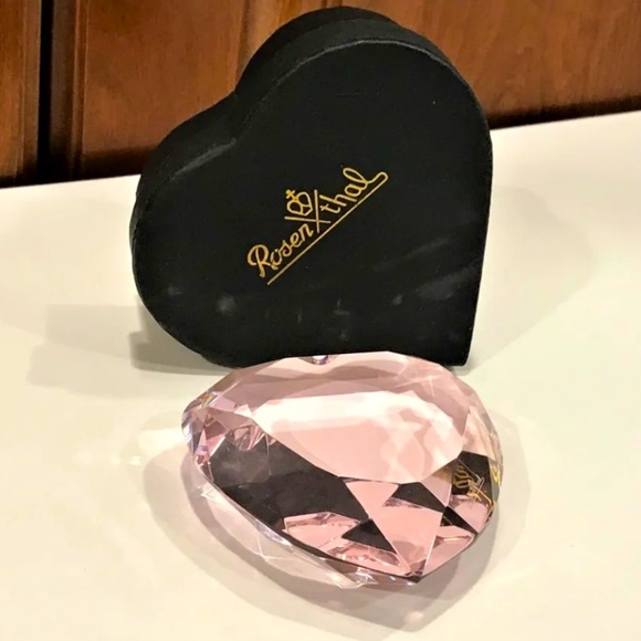 Stunning Rosenthal Pink Crystal Heart - Picture 2 of 4